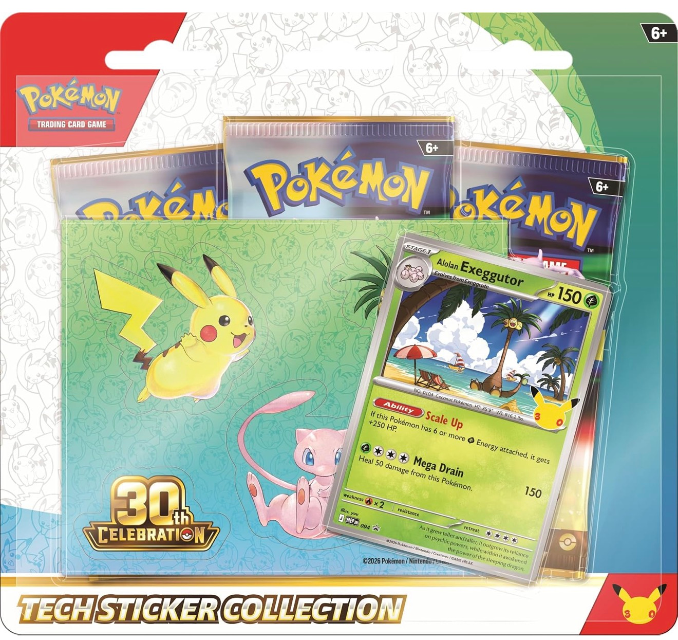 Alolan Exeggutor style of the Pokémon TCG 30th Celebration Tech Sticker Collection